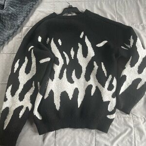 Black and White Crewneck Sweater